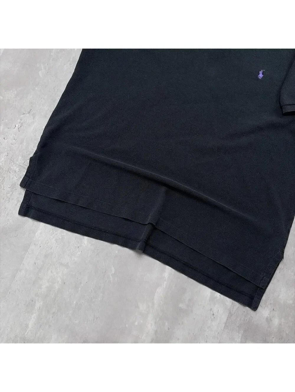 Vintage Black Polo Ralph Lauren TCU Embroidered Polo Shirt